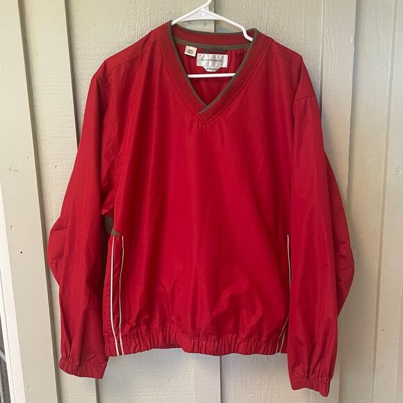 Cutter & Buck CB WindTec Men's Medium Red Windbreaker Pull Over - Picture 1 of 4